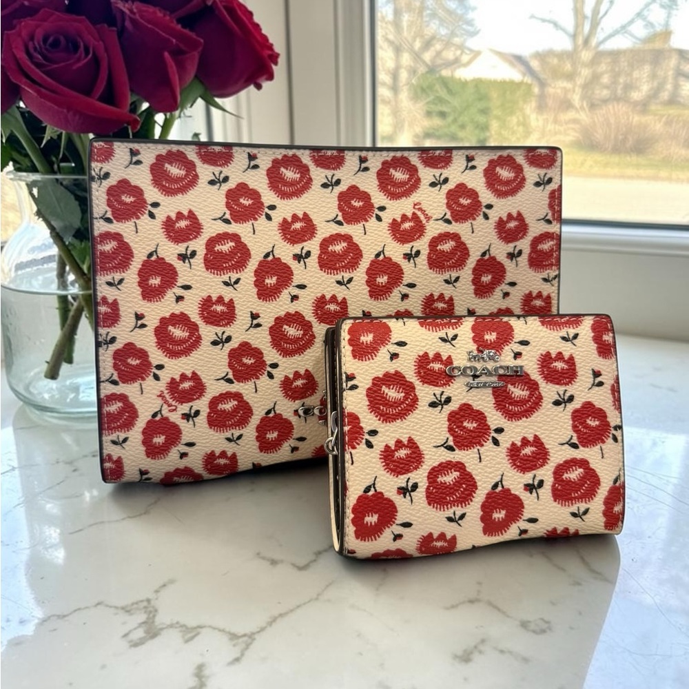 Coach Slim Crossbody Floral Print CBM35 & Wallet Set CBO76 NWT
